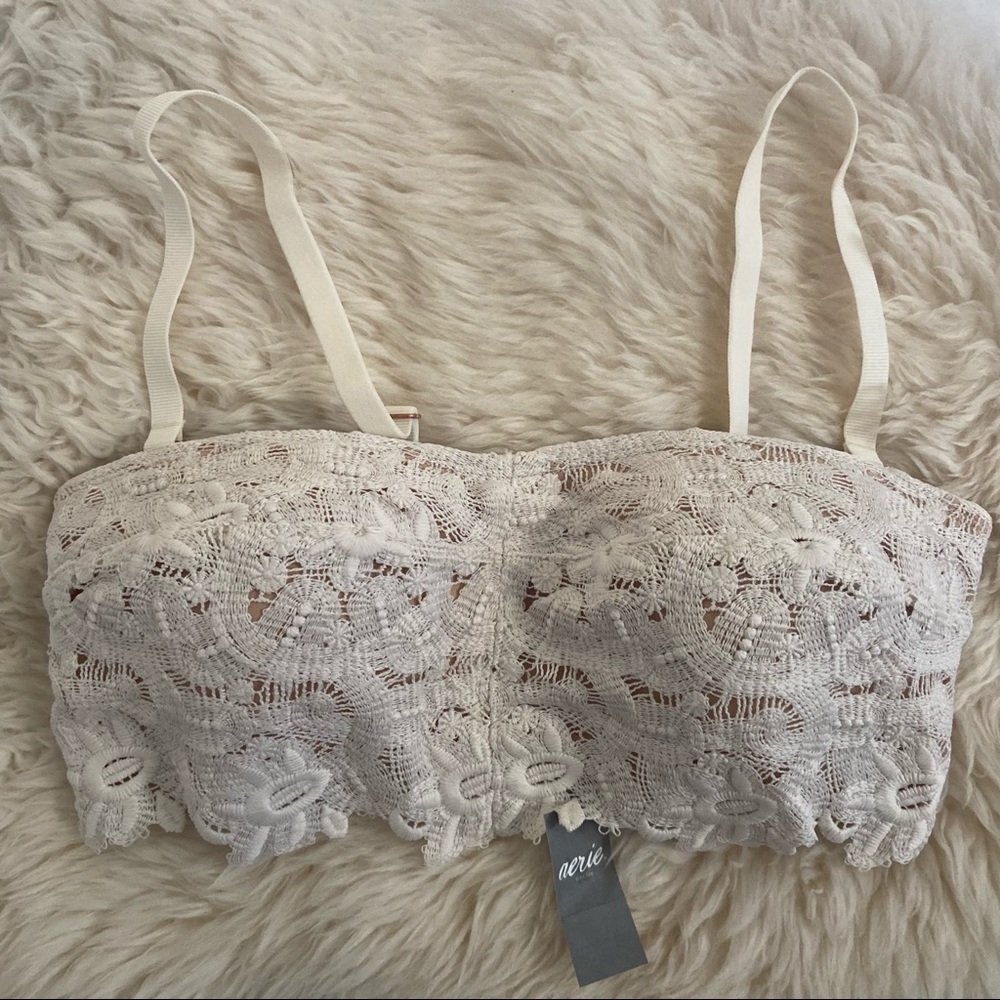 NWT Aerie White Lace Padded Bra Size M